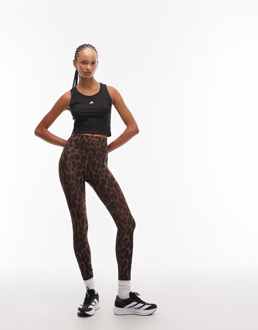 adidas Training leggings in leopard print-Brown | ASOS (Global)