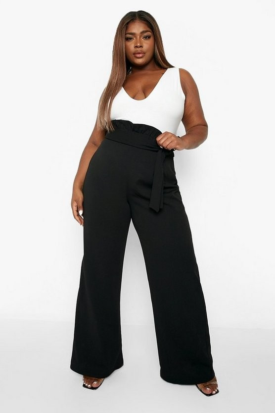 Plus Paperbag Wide Leg Trouser | Boohoo.com (US & CA)