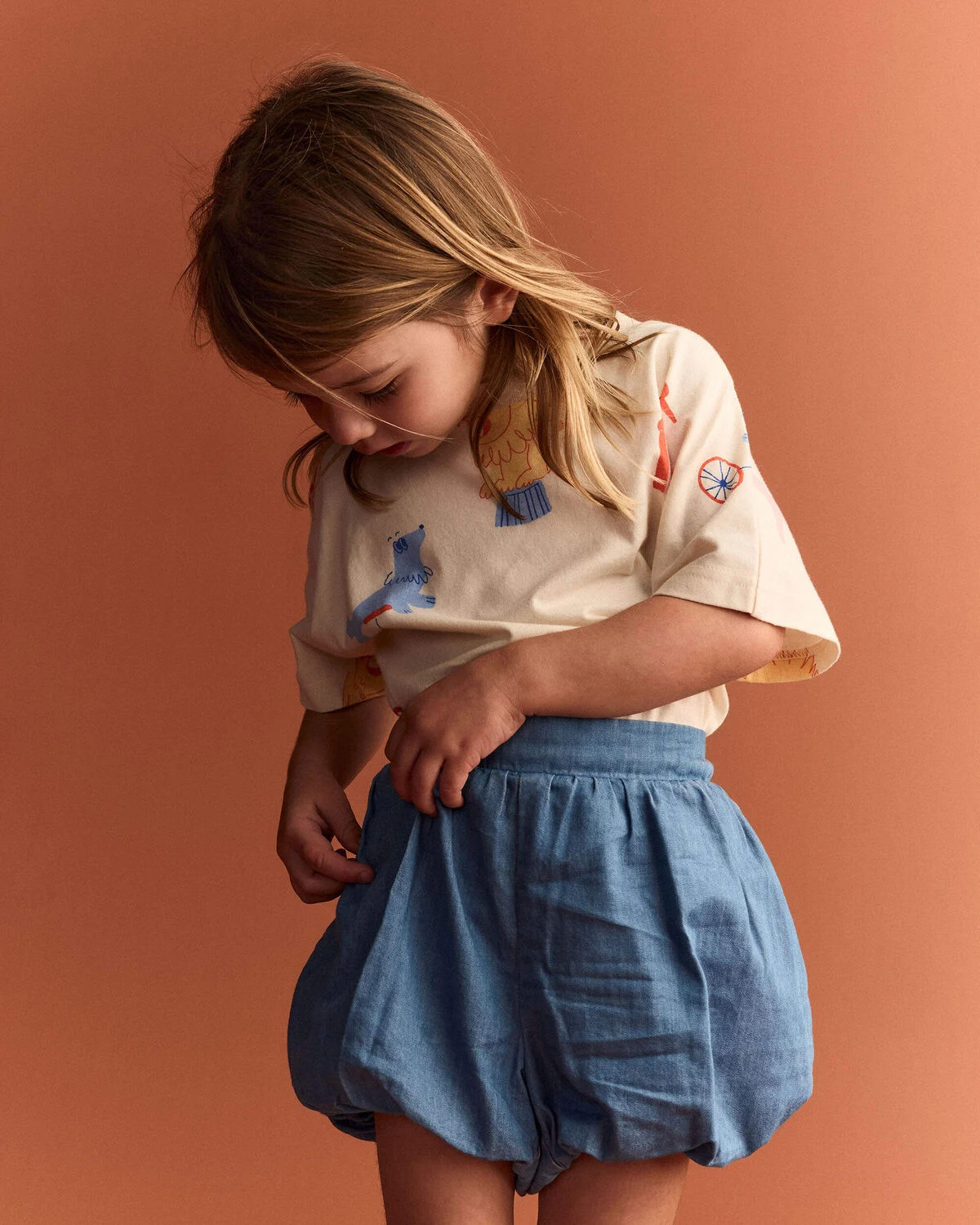 Toddler Girl Bubble Shorts in Chambray - Blue | Carter's Inc