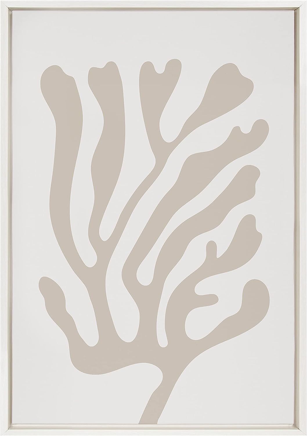 Kate and Laurel Sylvie Abstract Coral Coastal Beige Framed Canvas Wall Art by The Creative Bunch ... | Amazon (US)