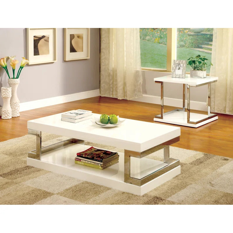 Wright Floor Shelf Coffee Table with Storage | Wayfair North America