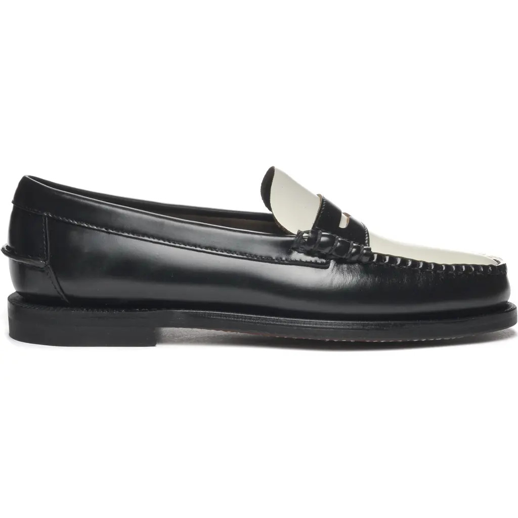Sebago Classic Dan Penny Loafers in Black-White at Nordstrom, Size 8 | Nordstrom