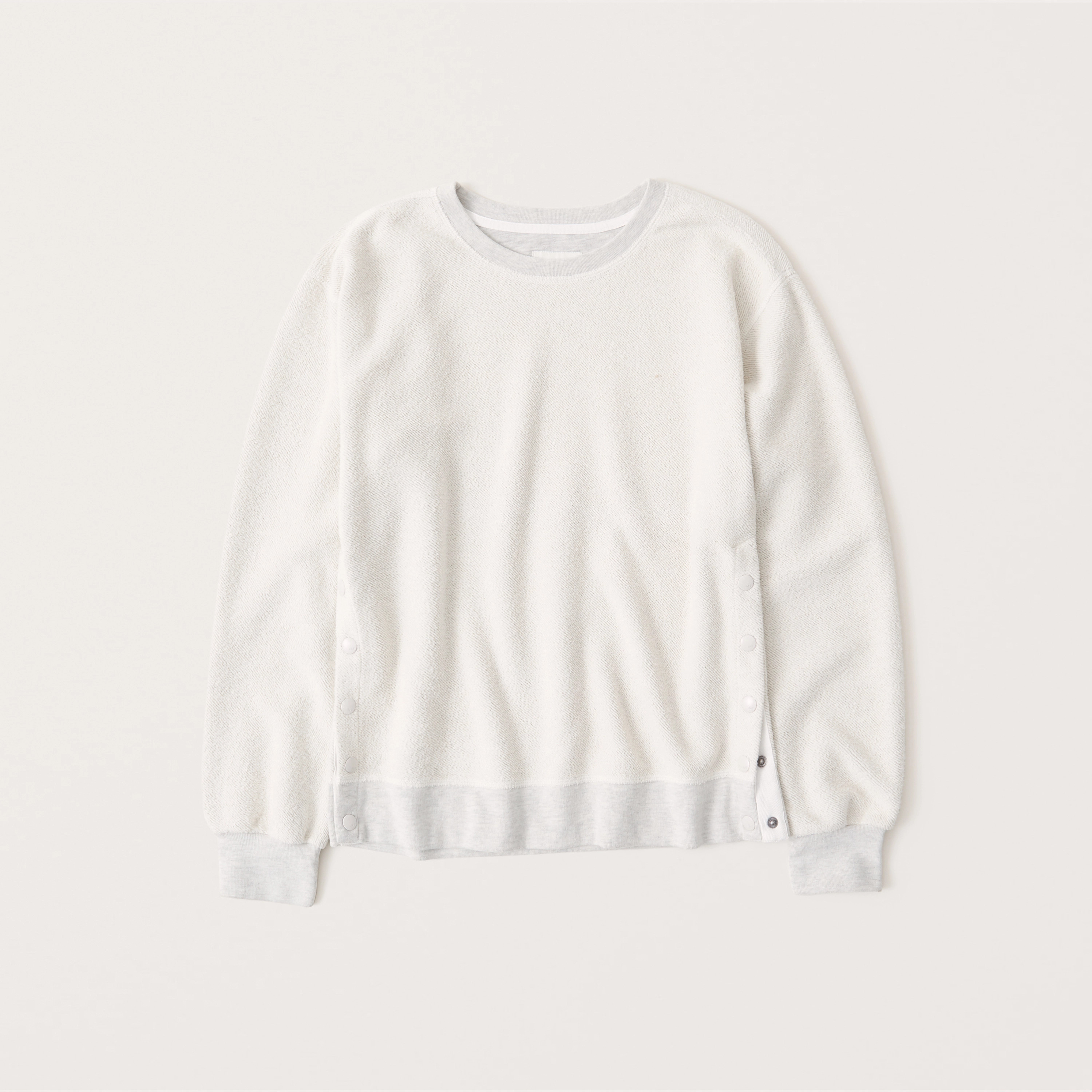 Women's Side-Snap Crewneck Sweatshirt | Women's New Arrivals | Abercrombie.com | Abercrombie & Fitch (US)
