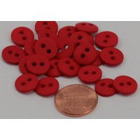 Lot Of 24 Small Slightly Domed Top Matte Dull Red Plastic 2-Hole Buttons Sew-Through Almost 7/16"" 10.6mm 6487 | Etsy (US)