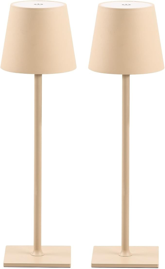 2 Pack Cordless Table Lamps, 3 Colors Stepless Dimming, 5000mAh Rechargeable Battery LED Desk Lam... | Amazon (US)