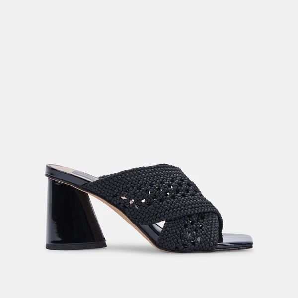PATCH HEELS IN BLACK WOVEN | DolceVita.com