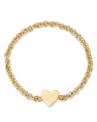 14K Yellow Gold Itty Bitty Symbols Heart Chain Ring | Bloomingdale's (US)