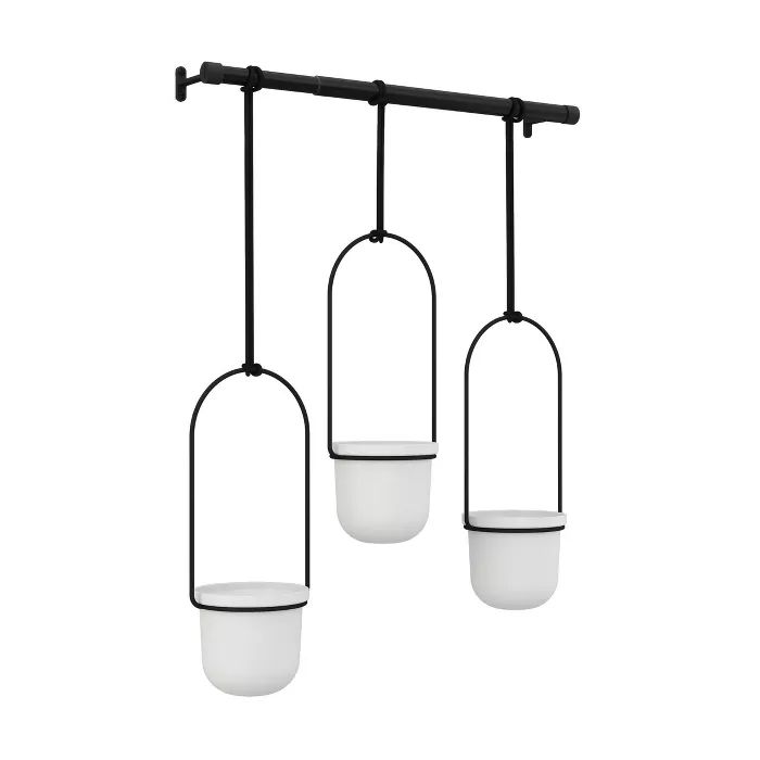 Triflora Hanging Planter White/Black - Umbra | Target