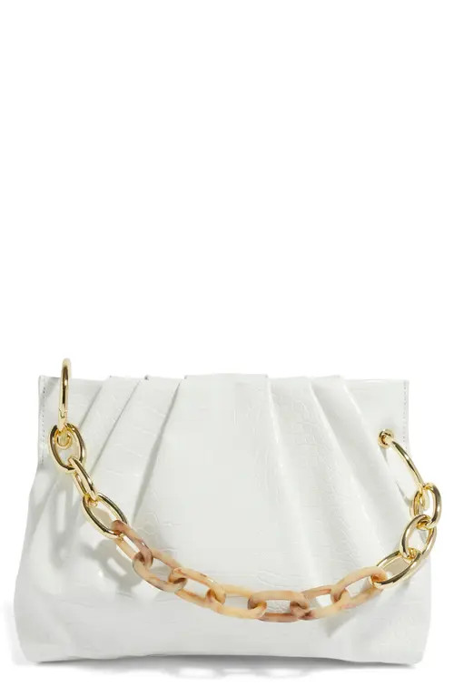 HOUSE OF WANT Chill Vegan Leather Frame Clutch in Snow Croco at Nordstrom | Nordstrom