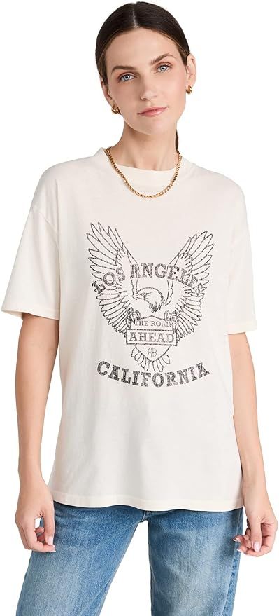 ANINE BING Women's Milo Tee Black Eagle | Amazon (US)
