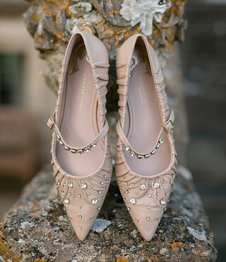 x Jennifer Sumko Lyssa Lou Leather Studded Mary Jane Flats | Dillard's