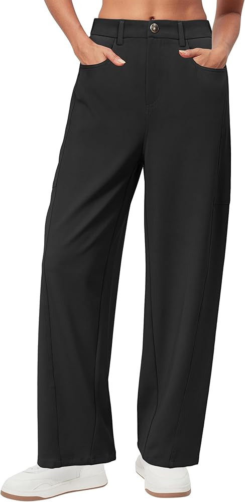 Arach&Cloz 2025 Women's Stretch Wrinkle Free Wide Leg Trousers Casual High Elastic Waisted Loose ... | Amazon (US)