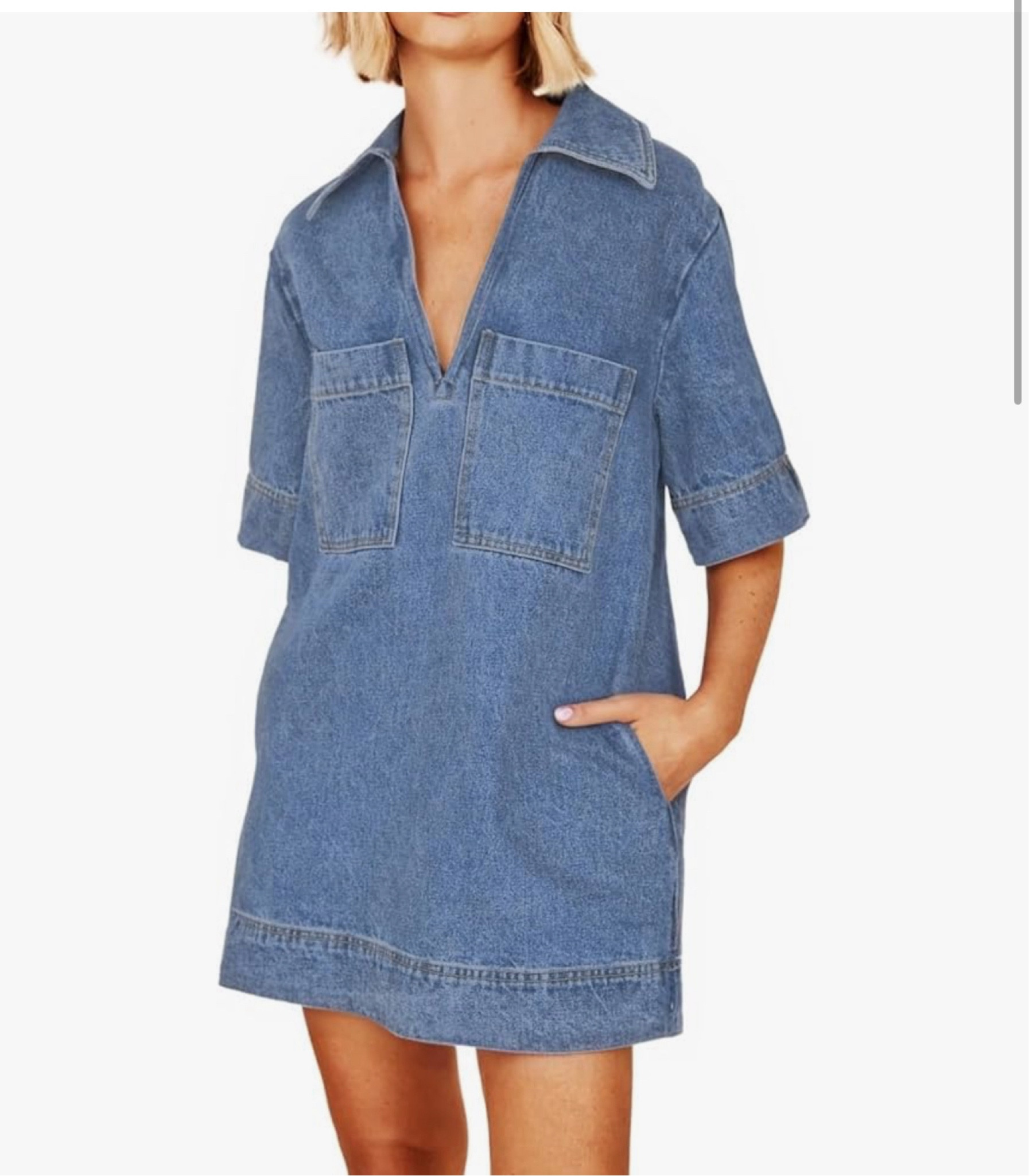 Denim mini shirt dress 

#LTKFindsUnder50 #LTKOver40 #LTKFindsUnder100