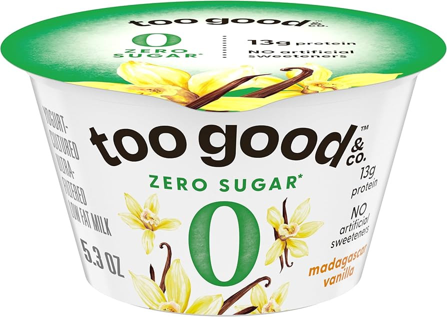 Too Good & Co. Zero Sugar Vanilla Yogurt-Cultured Ultra-Filtered Low Fat Milk Product, Gluten Fre... | Amazon (US)