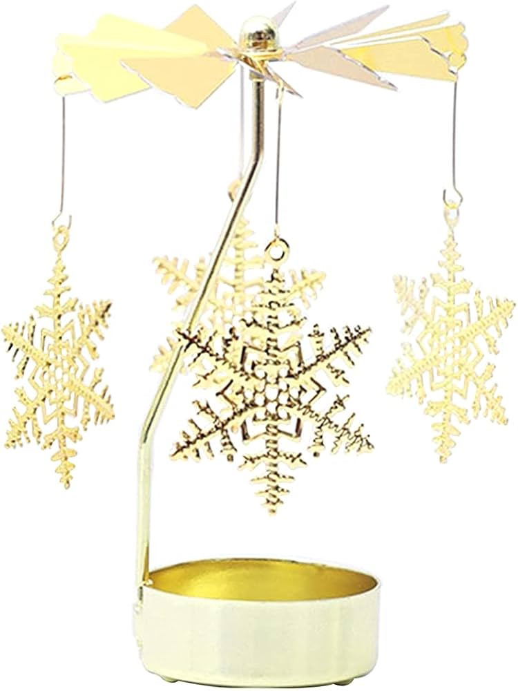 Mecela Spinning Candle Holder, Golden Rotating Candlestick Set for Romantic Wedding, Christmas Pa... | Amazon (US)