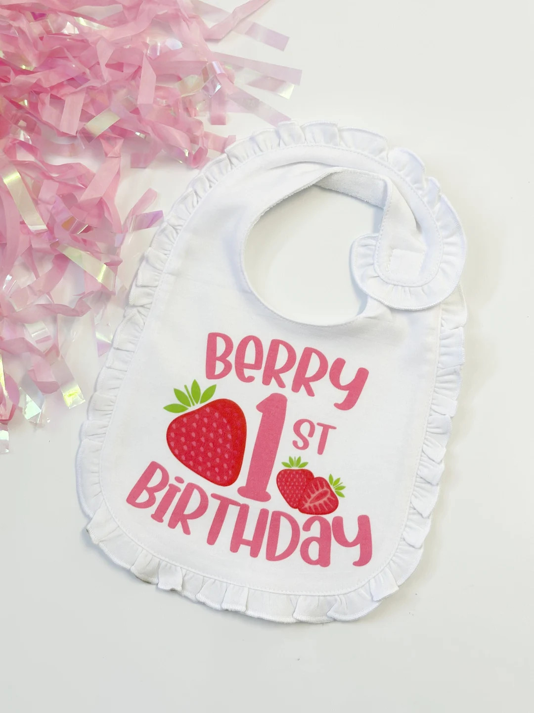 My Berry First Birthday Bib Strawberry Themed Birthday Cake Smash Prop - Etsy | Etsy (US)