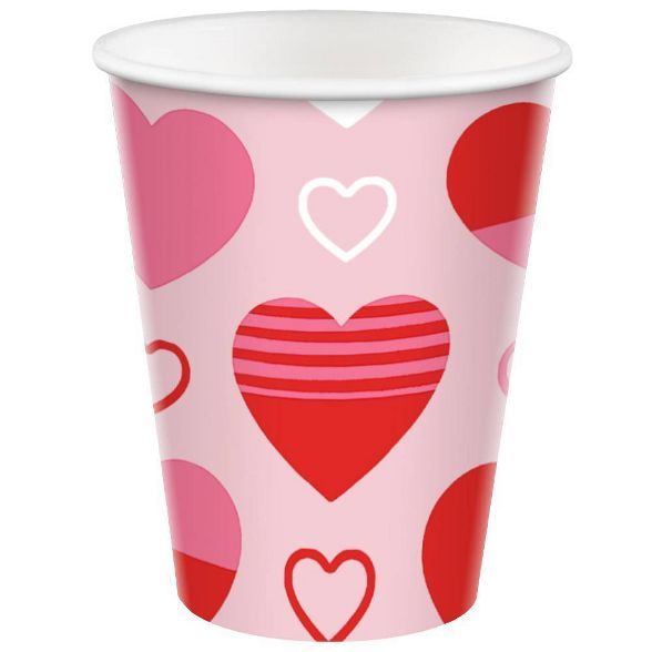 10ct 9oz Valentine's Day Cup with Hearts Light Pink - Spritz™ | Target