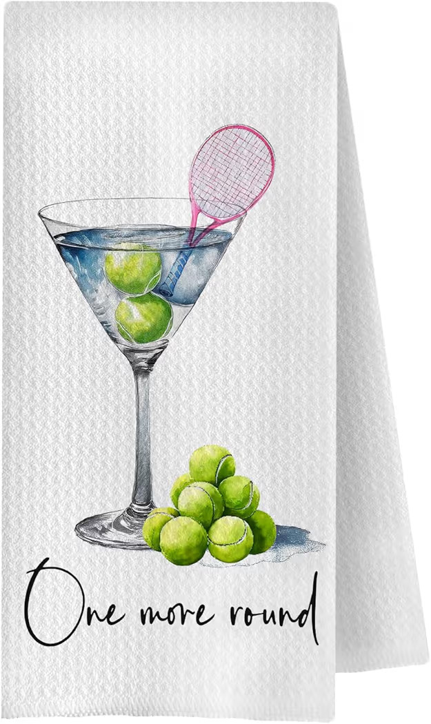 Funny Martini Tennis Kitchen Towels, Gifts for Tennis Players Lovers Hand Towels for Bathroom, Sp... | Amazon (US)