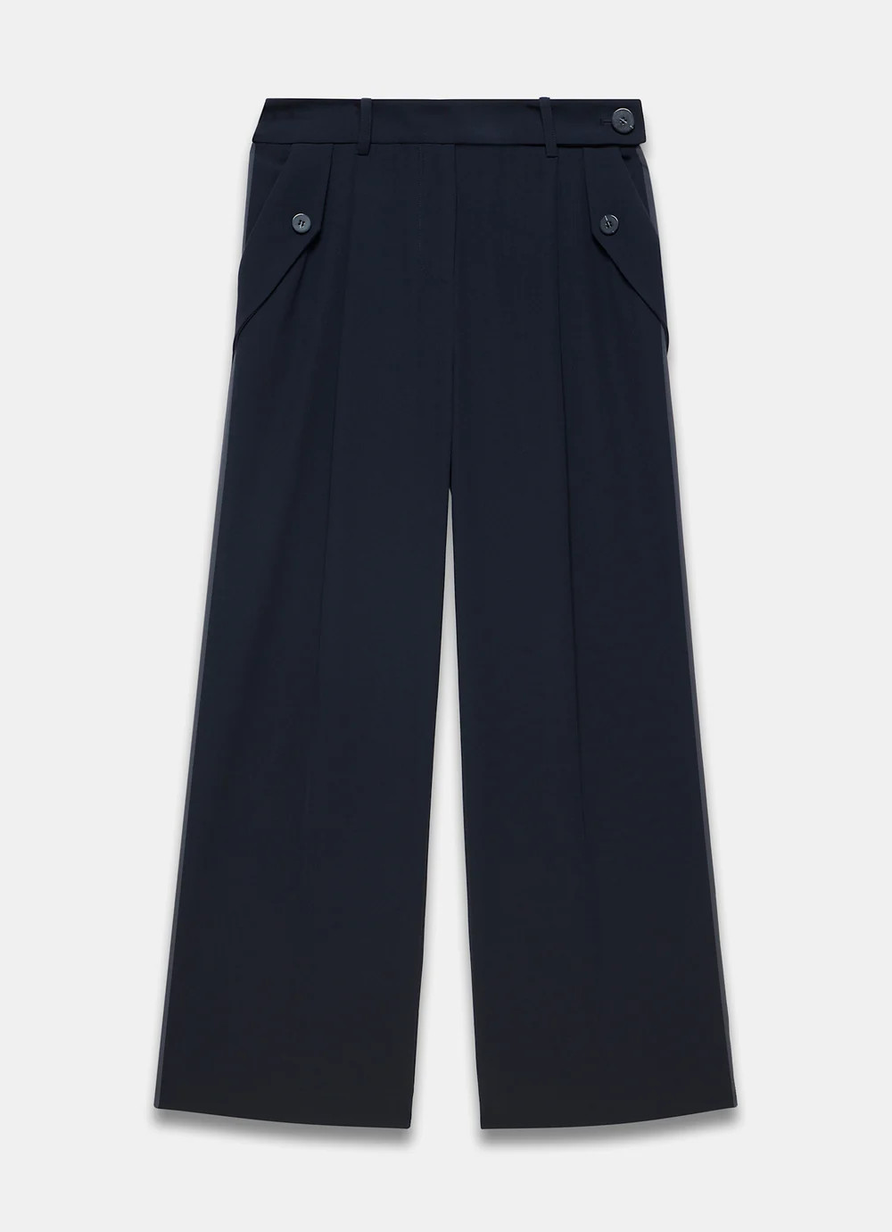 Navy Tailored Wide Leg Trousers | Mint Velvet