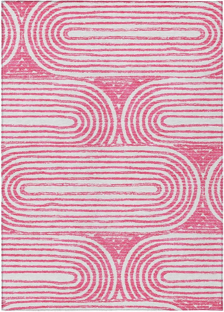 Addison Rugs Chantille ACN140 Pink 8' x 10 Indoor Outdoor Area Rug, Stain Resistant, Machine Wash... | Amazon (US)