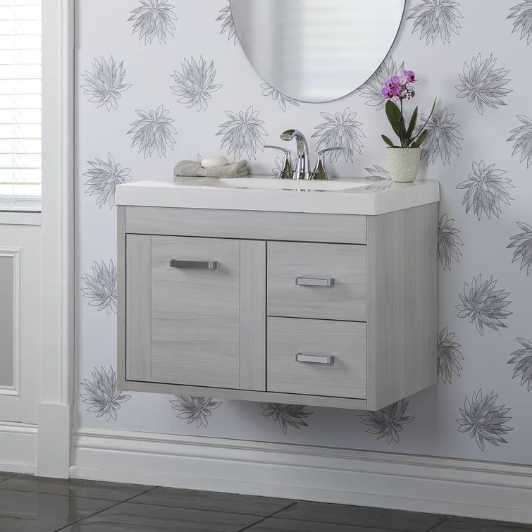 31" Wall-Mounted Single Bathroom Vanity Set | Wayfair North America