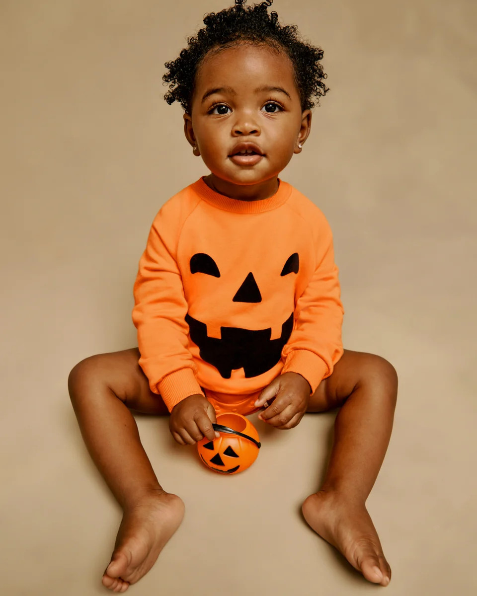 Jack-O'-Lantern Raglan Romper | Little Sleepies
