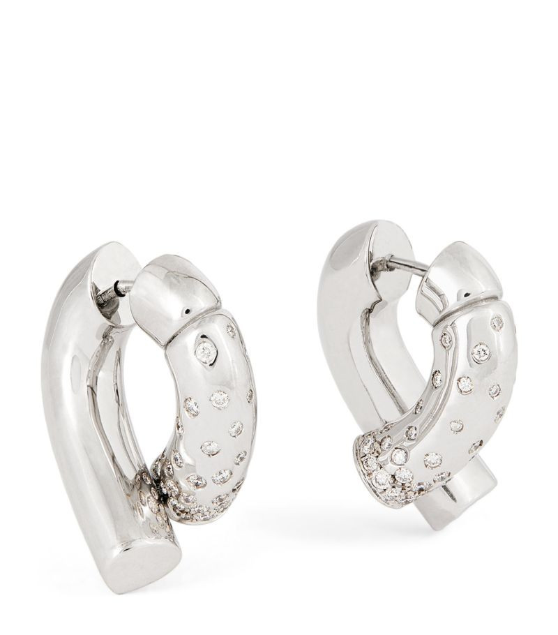 Tabayer Medium White Gold And Diamond Oera Hoop Earrings | Harrods