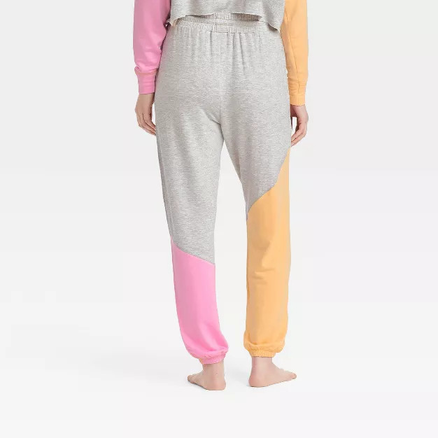 Women's Colorblock Fleece Lounge Jogger Pants - Colsie™ Gray | Target
