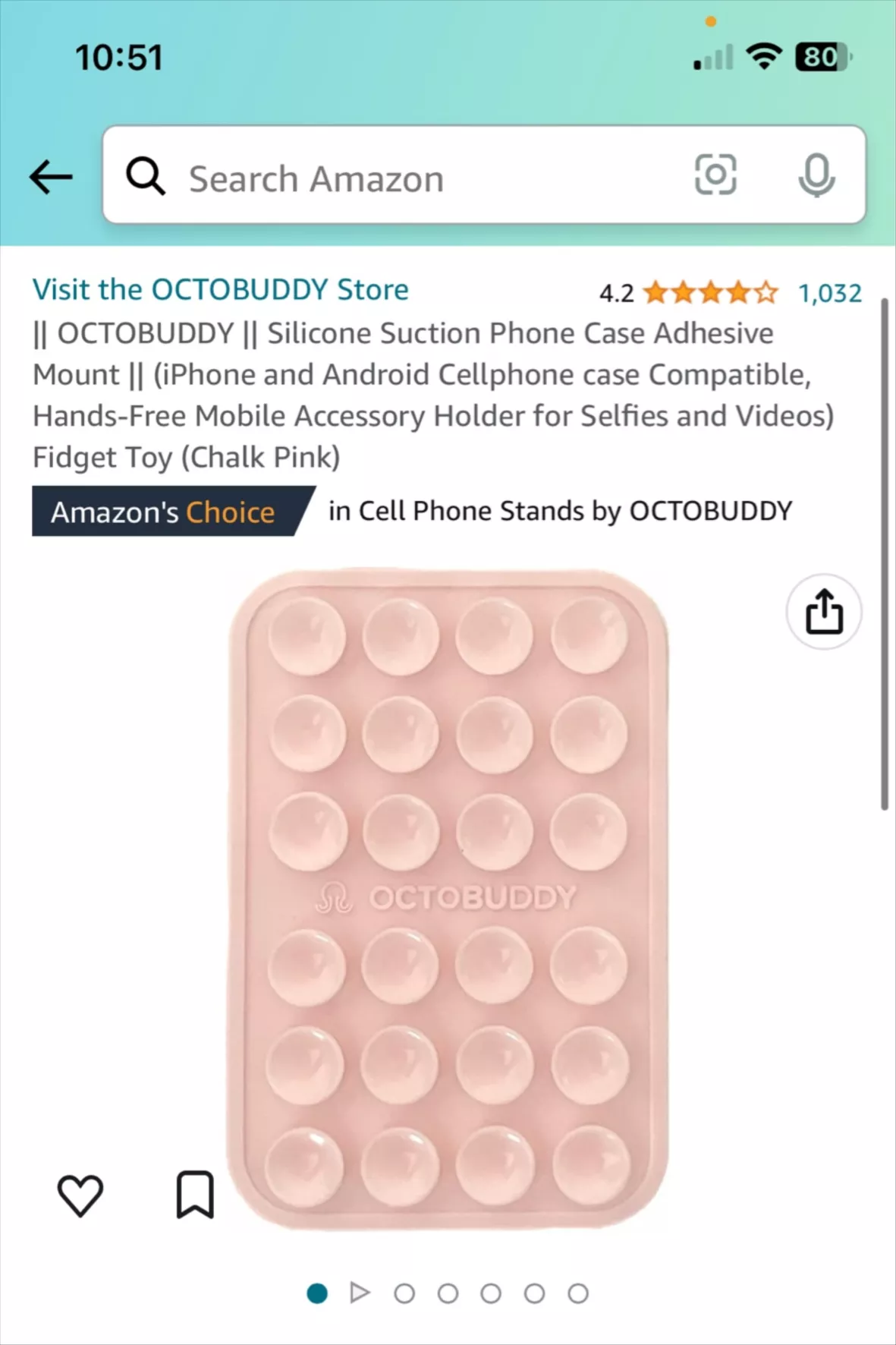  OCTOBUDDY Silicone Suction Phone Case Adhesive Mount -  Hands-Free