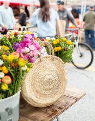 Round Palm Bag - Natural Handle | The Little Market