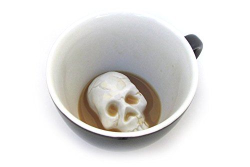 CREATURE CUPS Skull Ceramic Cup (11 Ounce, Black) | Creepy Cups | Hidden Animal Inside Mug | Birt... | Amazon (US)