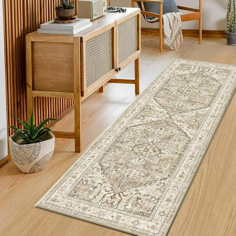 Runner Rug for Hallway, Yamaziot 2'x6' Washable Rug for Floor with Rubber Backing, Vintage Boho A... | Walmart (US)