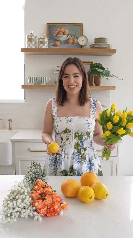 How cute are these unique citrus flower arrangements for Spring and Summer? Linked the vases, my dress and the most beautiful floral candle.
#hostesslife #partydecor #centerpieceidea #homeblogger

#LTKStyleTip #LTKParties #LTKHome