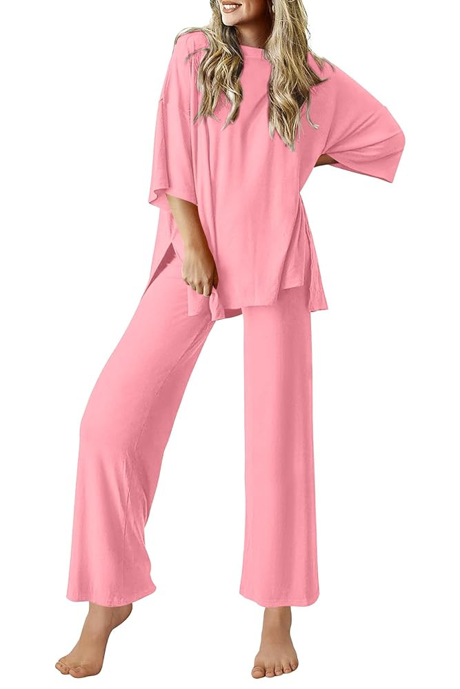 Ekouaer Lounge Sets for Women Short Sleeve Tops and Long Pants Soft Comfy Pajamas Set 2 Piece Out... | Amazon (US)