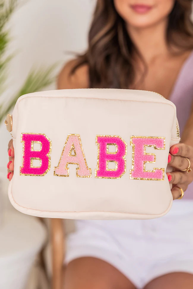 Babe Patch Pink/Tan Medium Bag | Pink Lily
