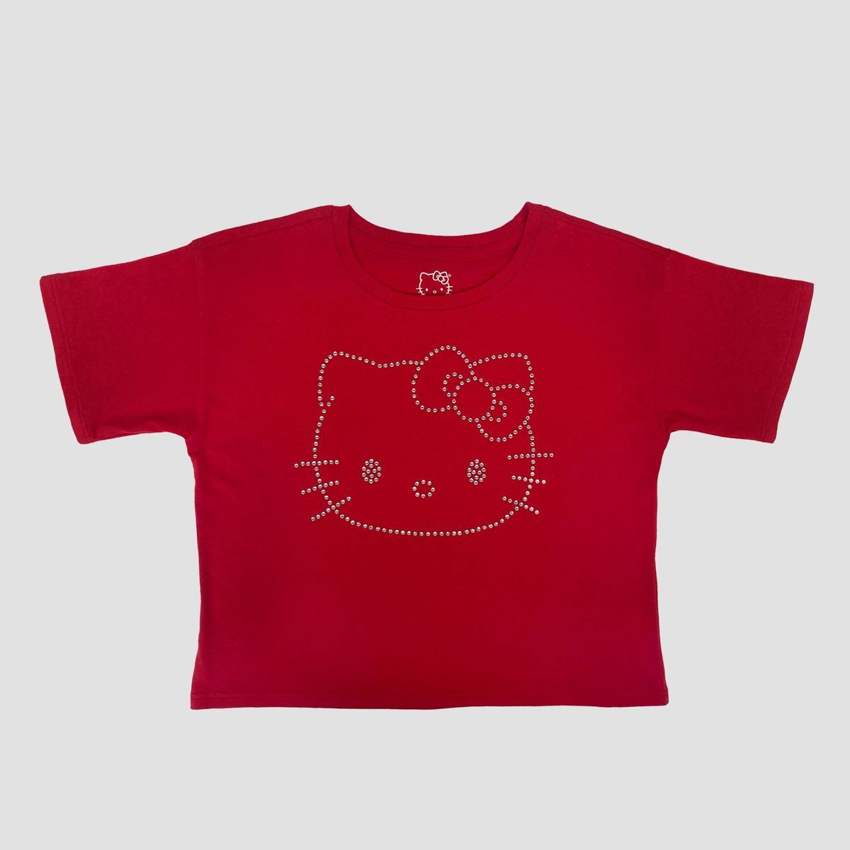 Girls' Hello Kitty Rhinestone Short Sleeve Graphic T-Shirt - Red | Target