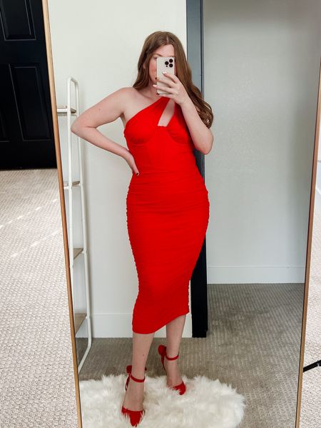 Red dress from amazon wearing size large. Holiday dress. Holiday outfit. 

#LTKHoliday #LTKunder50 #LTKstyletip