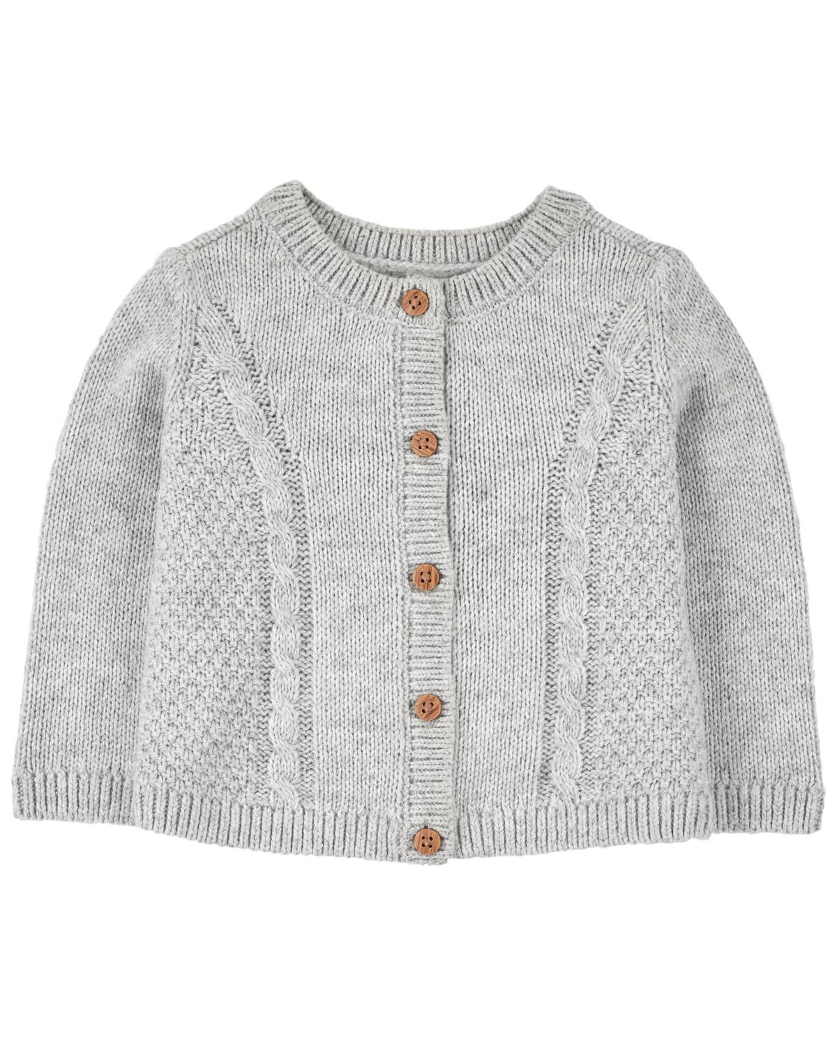 Grey Baby Sweater Knit Button-Front Cardigan | carters.com | Carter's