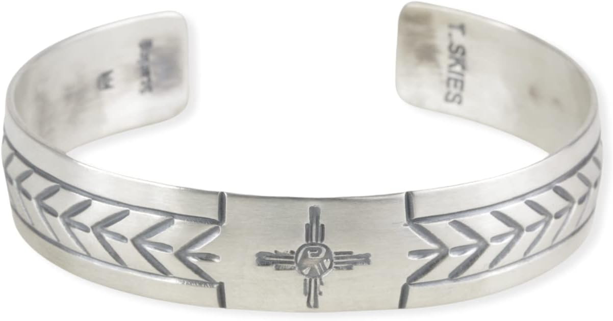 Turquoise Skies Tskies Stamp Dancer Attune Sterling Silver Cuff Bracelet | Amazon (US)