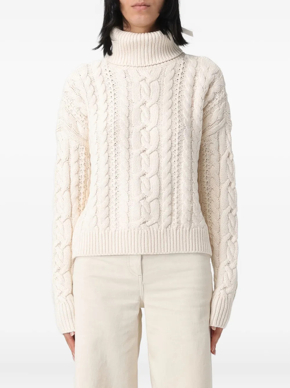 Lauren Ralph Lauren cable-knit Turtleneck Knitwear | Neutrals | FARFETCH | Farfetch Global