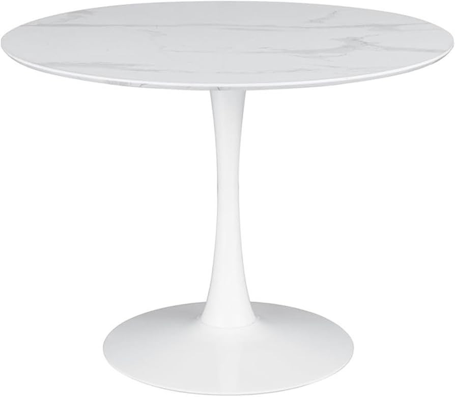 Pemberly Row 40" Round Pedestal Dining Table in White Finish | Amazon (US)