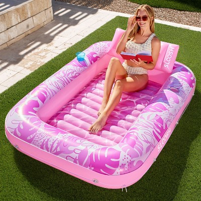 Sloosh Inflatable Tanning Pool Suntan Lounge Lounger Float for Adults Extra Large Suntan Tub Pool... | Target