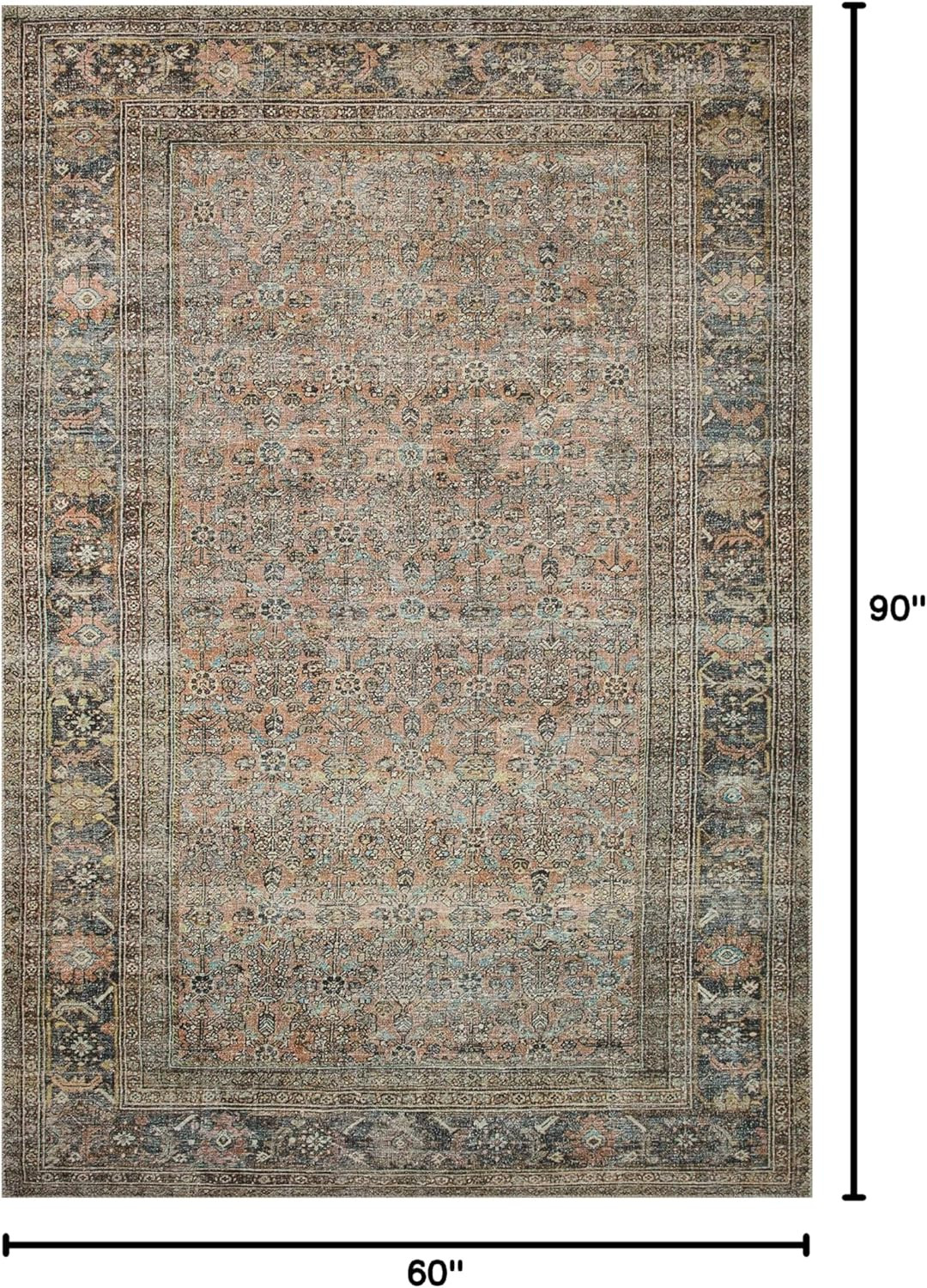 Loloi Adrian Collection ADR-03 Terracotta/Multi 5'-0" x 7'-6", .19" Thick Area Rug | Amazon (US)