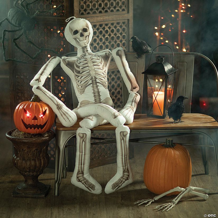 5 Ft. Halloween Stuffed Skeleton Pillow Halloween Decoration | Oriental Trading Company