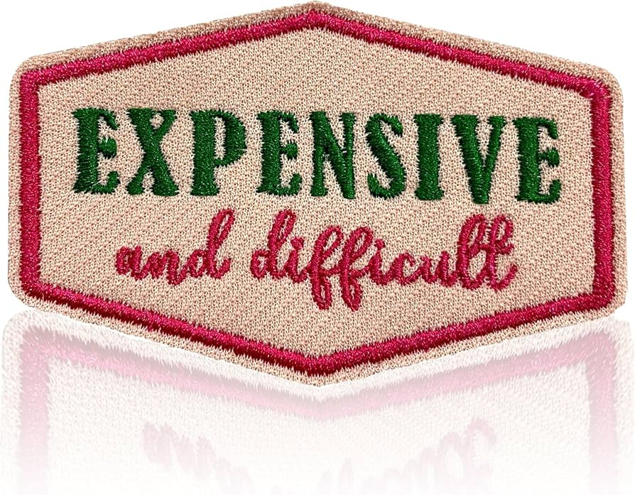 Expensive and Difficult Iron On Patch 3" Funny Sarcastic Quote Embroidered Patches for Backpack, ... | Amazon (US)