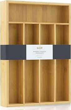 JoyJolt Bamboo Drawer Organizer for Kitchen Utensils, Drawer Divider for Large Cutlery and Silver... | Amazon (CA)