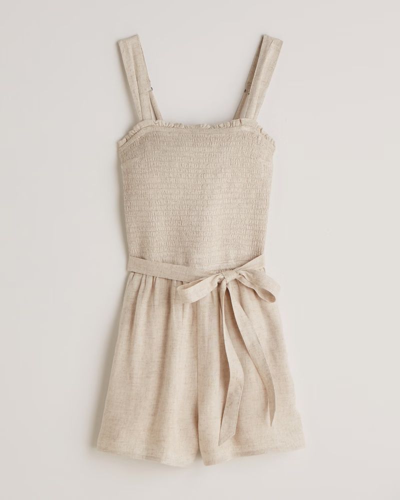 Wide Strap Smocked Romper | Abercrombie & Fitch (US)