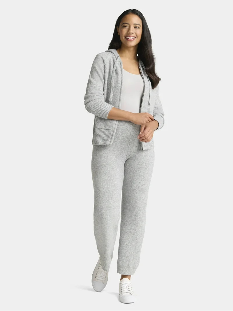 Time and Tru Women's Zip Front Hoodie Sweater, Midweight, Sizes XS-XXXL | Walmart (US)