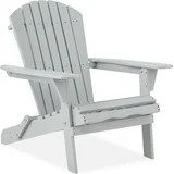 Best Choice Products Folding Adirondack Chair Outdoor, Wooden Accent Lounge Furniture w/ 350lb Ca... | Walmart (US)