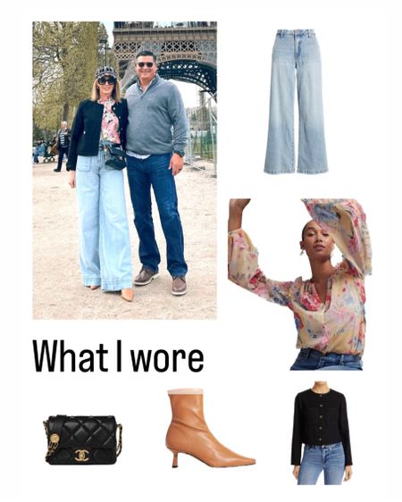 Linking similar Jean options (mine are from last season: Ralph Lauren wide leg light wash jeans)
Blouse is Zara (linking similar)
Tweed black jacket is H&M (linking similar)
My most worn pointed toe boots (sold out this color—I have in black also!) #tts #parisoutfit

#LTKtravel #LTKunder50 #LTKstyletip